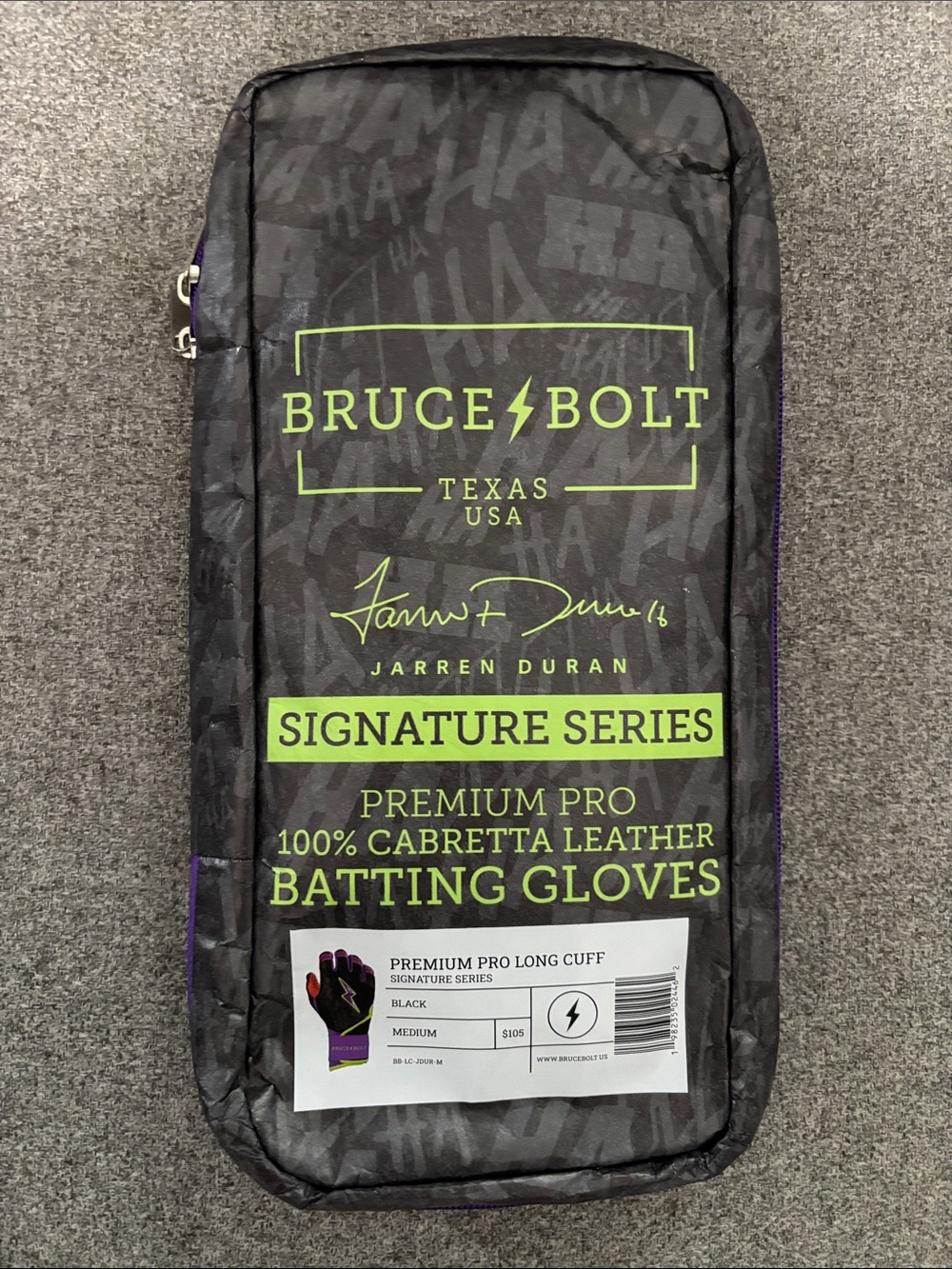 Bruce Bolt Signature Series Batting Glove Case - Black with Green Accents